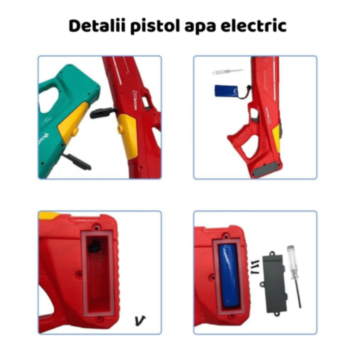 Pistol Electric cu Apă Reîncărcabil – Jet Puternic până la 12m, 550ml (culoare aleatorie)