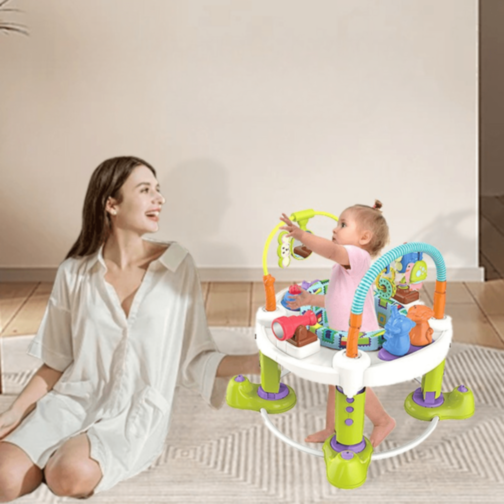 Centru de Activități 5 în 1 pentru Bebeluși cu Salteluță, Masă Interactivă și Mers Asistat