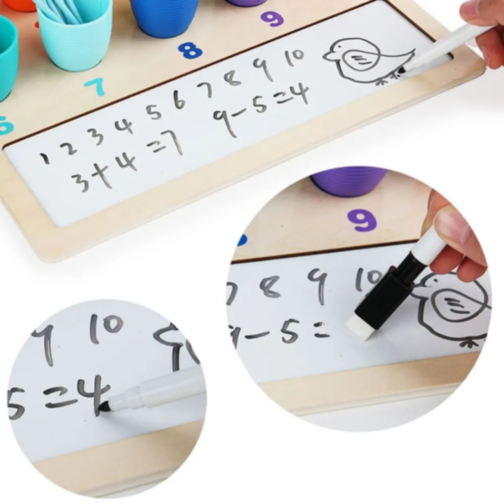 Jucărie Montessori pentru Numere, Culori și Matematică – Joc Educativ