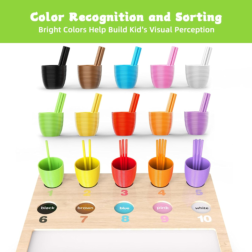 Jucărie Montessori pentru Numere, Culori și Matematică – Joc Educativ