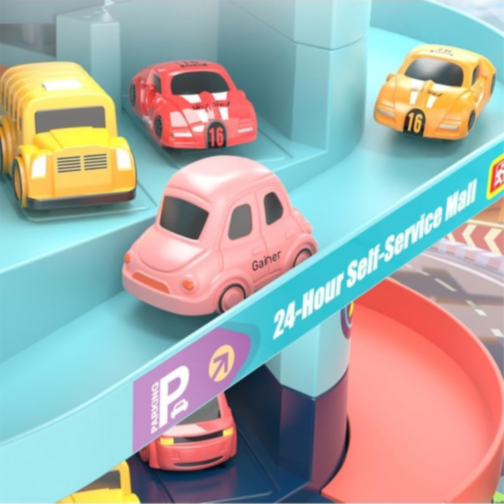 Set Parcare Etajată cu Lift și Mașinuțe Interactive