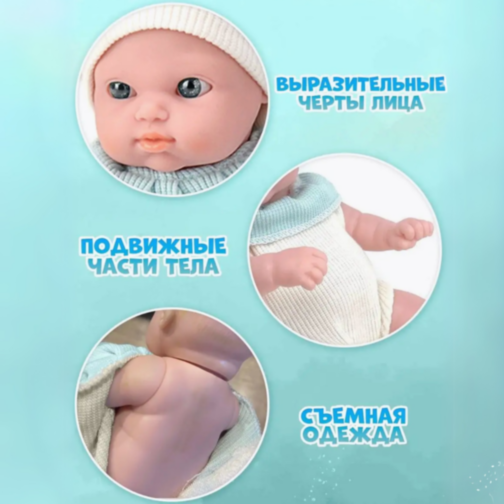 Păpușă Bebeluș Realistă cu Haine Tricotate și Corp din Vinil 