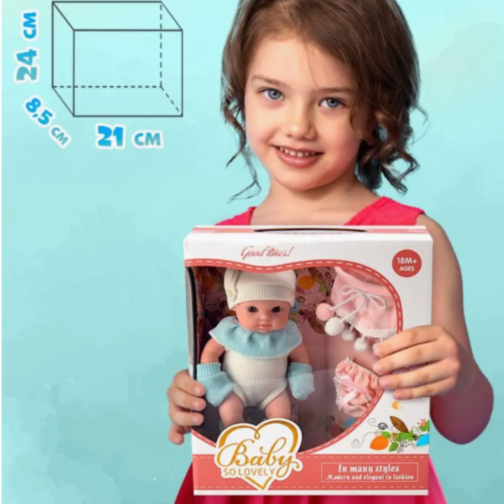 Păpușă Bebeluș Realistă cu Haine Tricotate și Corp din Vinil 