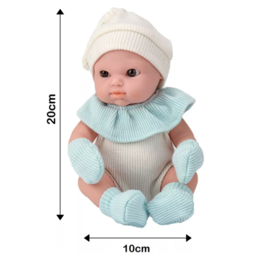Păpușă Bebeluș Realistă cu Haine Tricotate și Corp din Vinil 