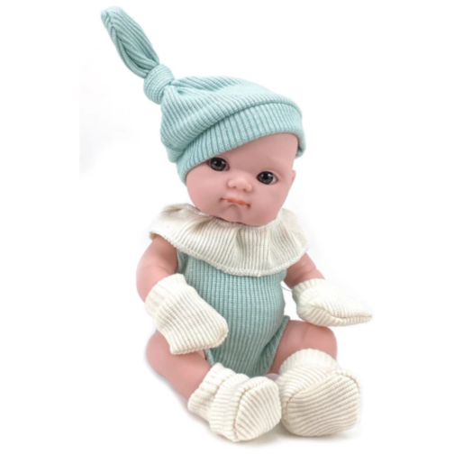 Păpușă Bebeluș Realistă cu Haine Tricotate și Corp din Vinil 