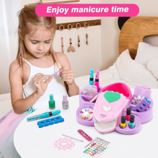 Set Manichiură și Pedichiură pentru Fetițe cu Accesorii