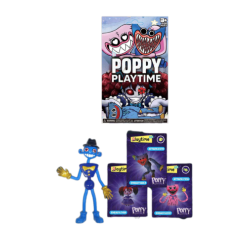 1buc. Pachet Surpriză "Huggy Wuggy Poppy Playtime" cu Figurină Aleatorie și 3 Cartonașe 