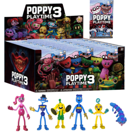 1buc. Pachet Surpriză "Huggy Wuggy Poppy Playtime" cu Figurină Aleatorie și 3 Cartonașe 