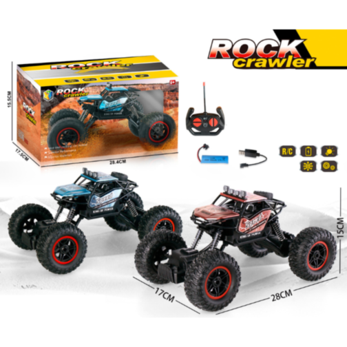 Mașinuță Rock Crawler Off-Road cu Telecomandă, Suspensie și Roți de Mari Dimensiuni
