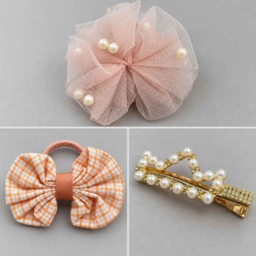 Set accesorii de păr pentru fetițe, cu cutie organizatoare
