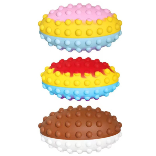 Minge senzorială Rugby cu texturi Pop-It, culori vibrante