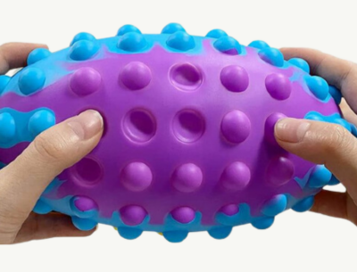 Minge senzorială Rugby cu texturi Pop-It, culori vibrante | image