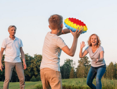 Minge senzorială Rugby cu texturi Pop-It, culori vibrante | image