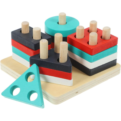 Set Jucărie din Lemn pentru Sortare Forme Geometrice | image