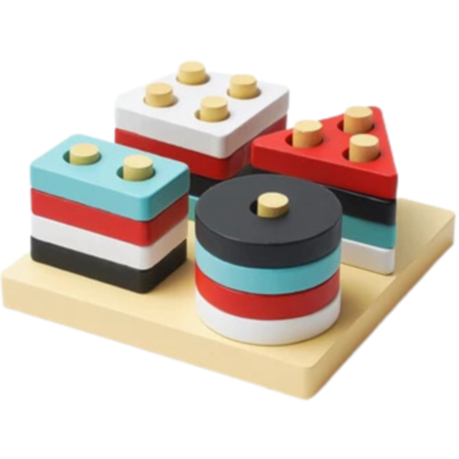 Set Jucărie din Lemn pentru Sortare Forme Geometrice