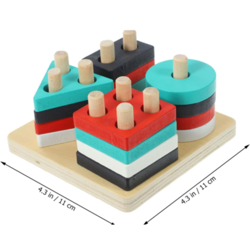 Set Jucărie din Lemn pentru Sortare Forme Geometrice
