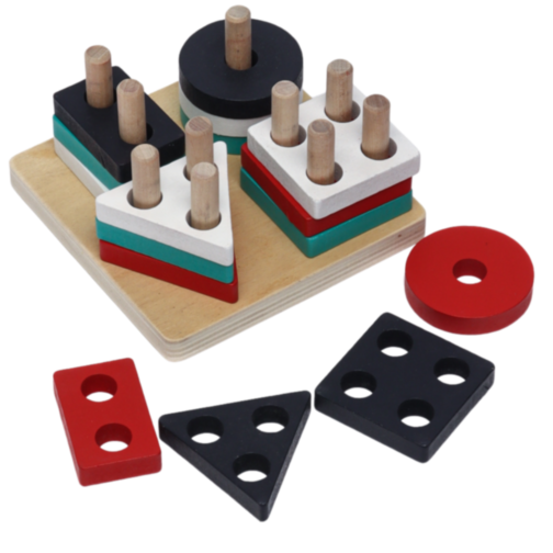 Set Jucărie din Lemn pentru Sortare Forme Geometrice