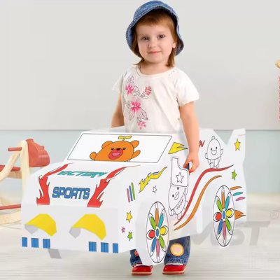 Mașină din carton pentru colorat și joacă | image