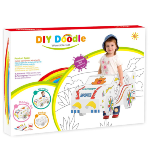 Mașină din carton pentru colorat și joacă