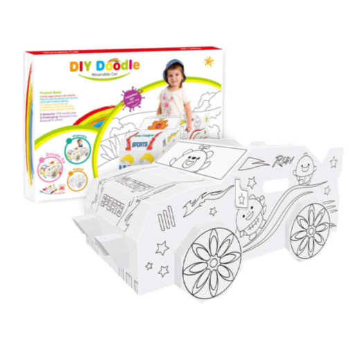 Mașină din carton pentru colorat și joacă