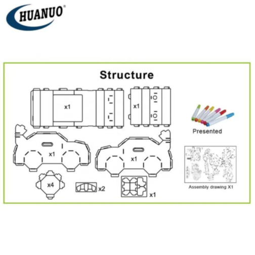 Mașină din carton pentru colorat și joacă