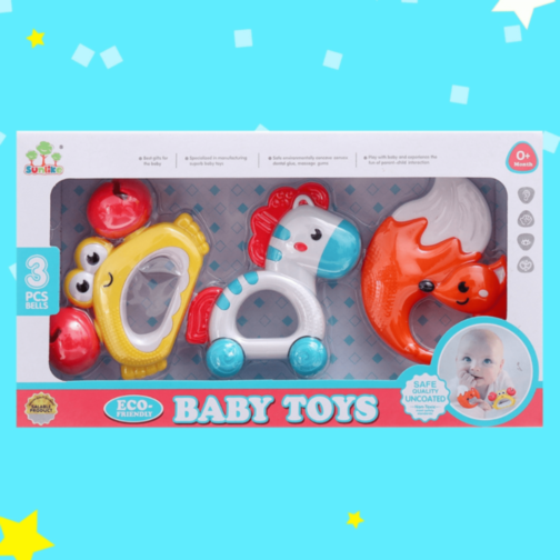 Set Zornăitori Colorate pentru Bebeluși cu 3 Piese