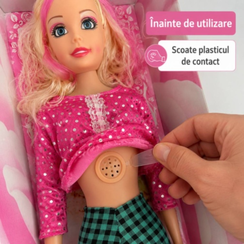 Păpușă muzicală mare, 73 cm, pentru copii 3+ ani
