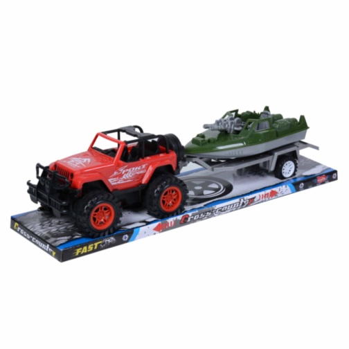Mașina Off-Road cu Platformă de Tractare și Vapor de Luptă, 50cm