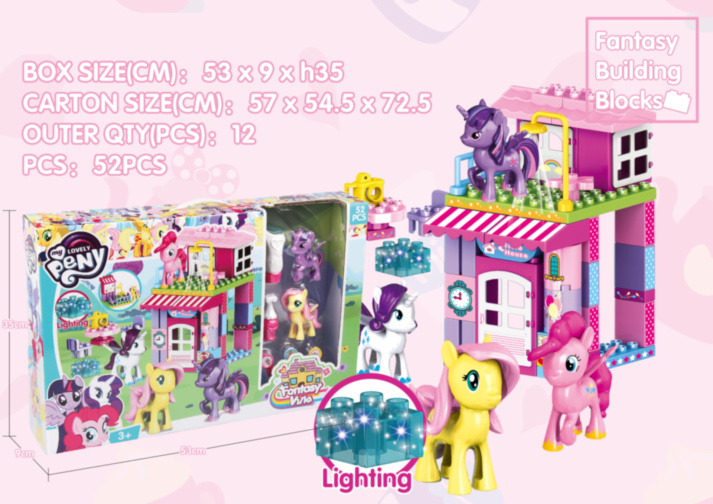 My Lovely Poney, set de construcție cu lumini, 52 piese