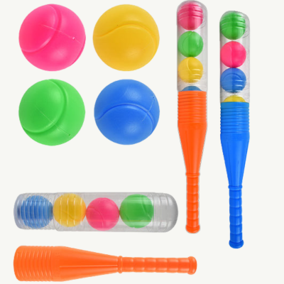 Set baseball cu bâtă și mingi colorate pentru copii | image
