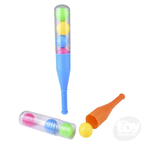 Set baseball cu bâtă și mingi colorate pentru copii