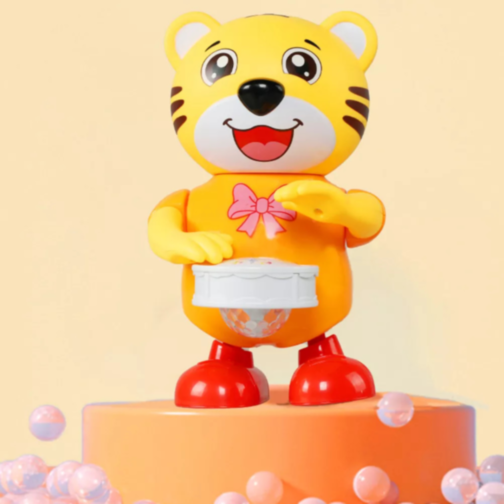 Tigrișor Interactiv cu Tobă și Lumini