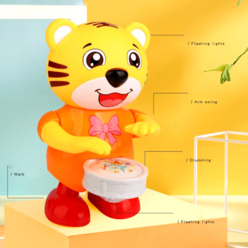 Tigrișor Interactiv cu Tobă și Lumini