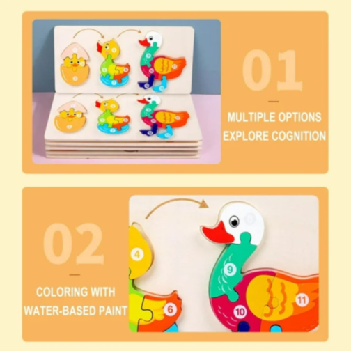 Ciclul de Viață al Rățuștii, Puzzle Incastru de Lemn