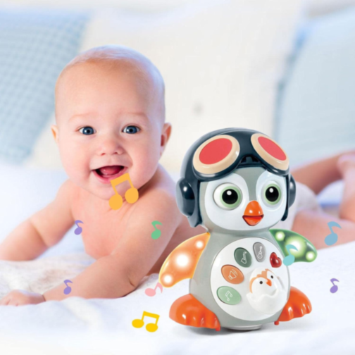 Pinguin Dansator cu Lumini și Sunete – Jucărie Interactivă