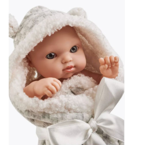 Păpușă Bebeluș de 20 cm cu Păturică și Haine Detasabile – Model Realist pentru Fetițe