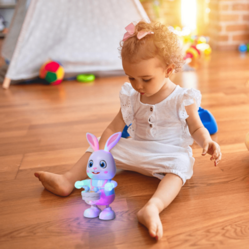 Iepuraș Interactiv cu Tobe, Muzică și Lumină 