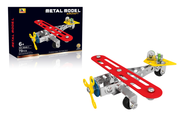 Set de Construcție Metalic "Avion" 68 piese