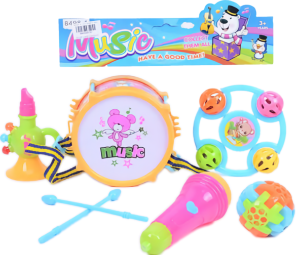 Tobă cu Trompetă, Microfon, Zornăitoare și Minge Puzzle