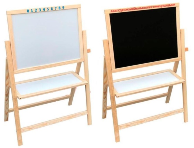 Tablă Magnetică de Lemn cu 2 Fețe de Scris și Desenat 