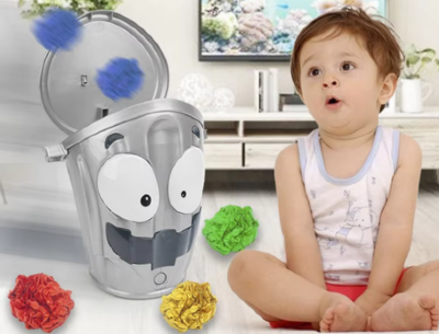 Coș de gunoi interactiv – „Bătaia cu hârtie” pentru copii | image