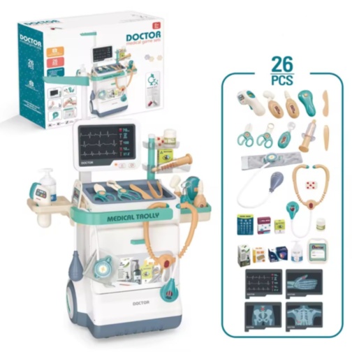Cărucior Medical cu Accesorii Doctor și Monitor