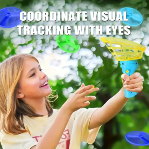 Lansator Discuri Zburătoare cu Coș de Prindere (culoare aleatorie)