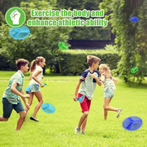 Lansator Discuri Zburătoare cu Coș de Prindere (culoare aleatorie)