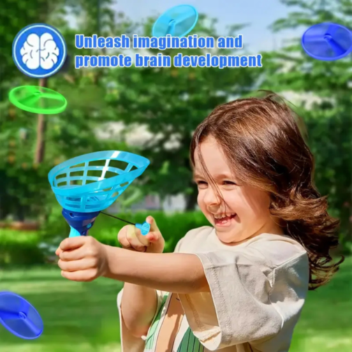 Lansator Discuri Zburătoare cu Coș de Prindere (culoare aleatorie)