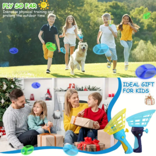 Lansator Discuri Zburătoare cu Coș de Prindere (culoare aleatorie)