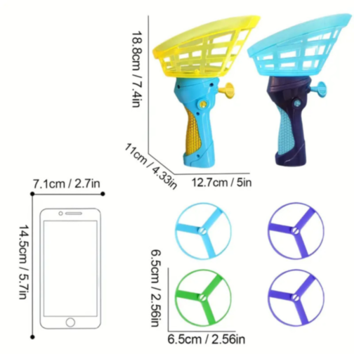 Lansator Discuri Zburătoare cu Coș de Prindere (culoare aleatorie)