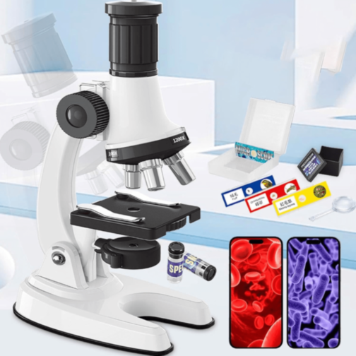Microscop 1200X cu Lumină LED și Accesorii Educaționale