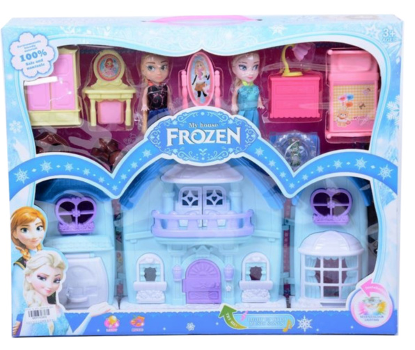 Căsuța Frozen cu Sunete și Lumini, 2 Figurine și Mobilier