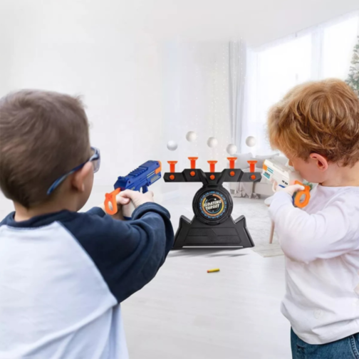 Set 2 Pistoale și Țintă cu 5 Bile Plutitoare - Joc de Îndemânare pentru Copii și Familie